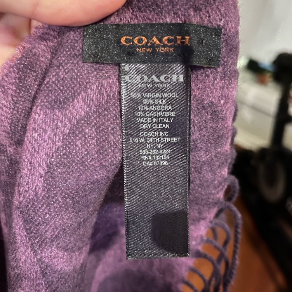 Like New Purple Coach Scarf - Picture 2 of 3